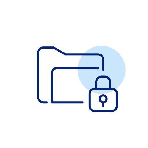 File folder and lock protected documents data vector image