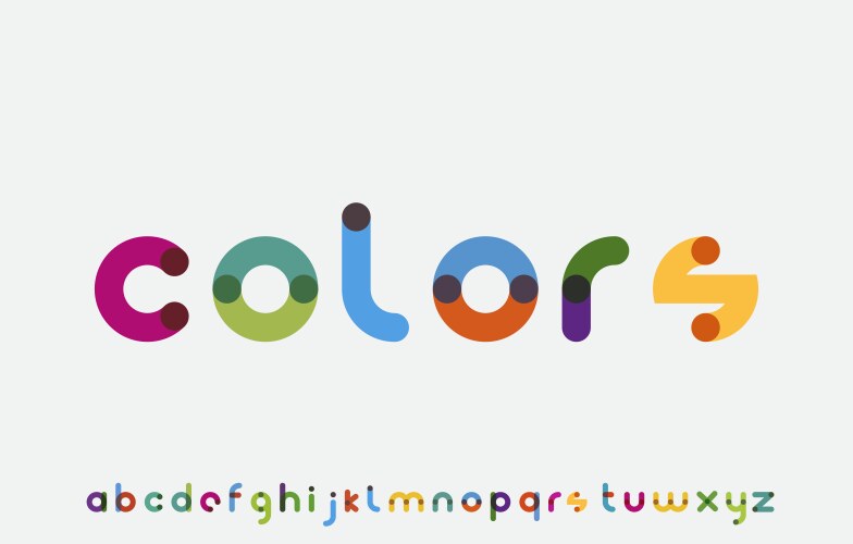 Colored a to z font design Vector Image