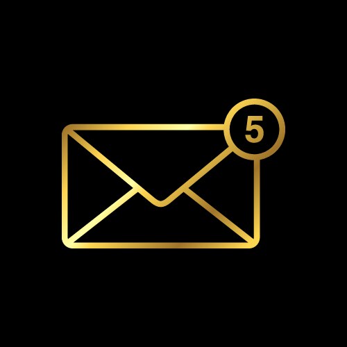 Gold email icon Vector Images & Graphics for Commercial Use | VectorStock