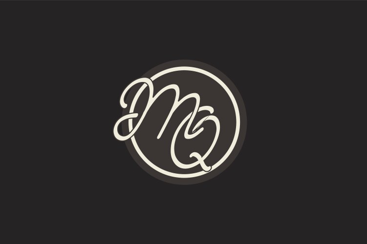 Initials mq logo rhombus lines shape style luxury Vector Image