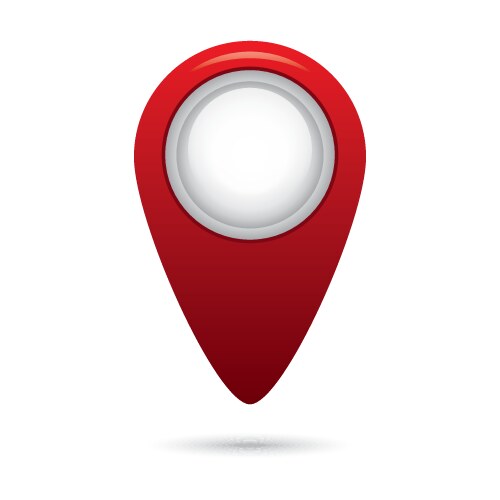 Red empty navigation map pointer marker icon vector image