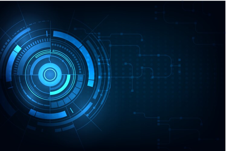 Technology circuit board circle background Vector Image