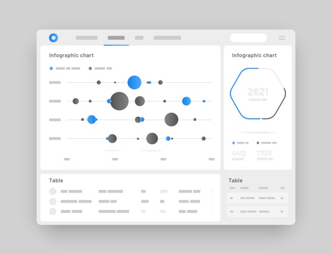 Web app dashboard ui and ux kit infographic tools vector image