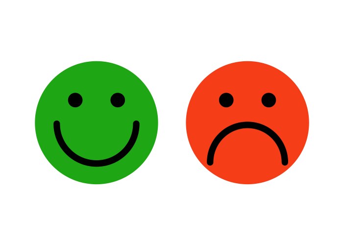 Emoji face simple feedback joyful happy green vector image