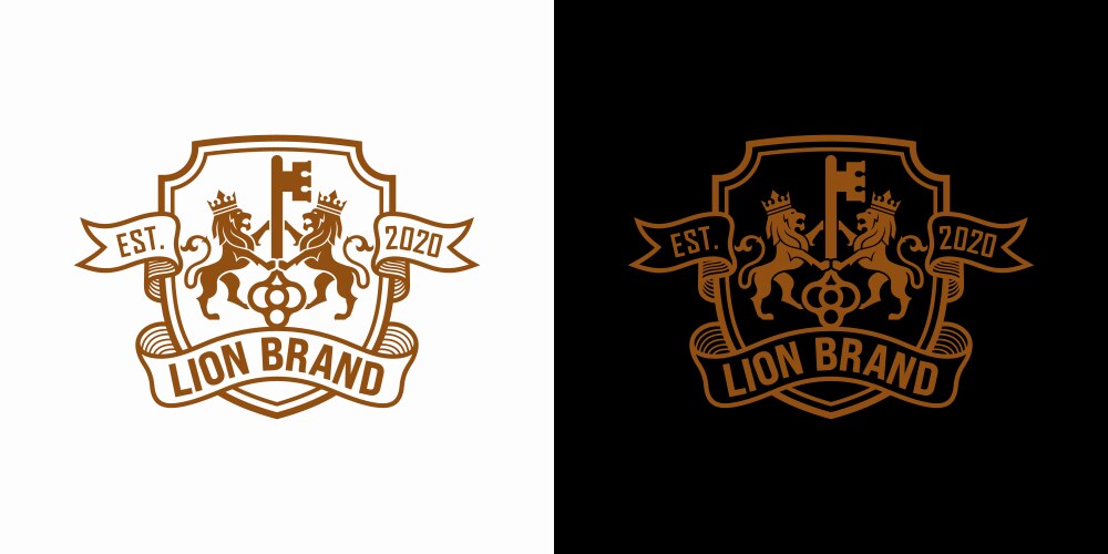 Royal Lion Crest Logo - Gold & Black Vector Image