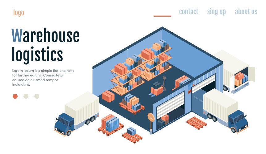 Warehouse logistics halftone Royalty Free Vector Image