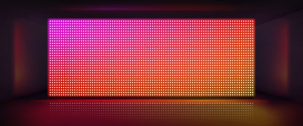 Led screen with light effect on stage vector image