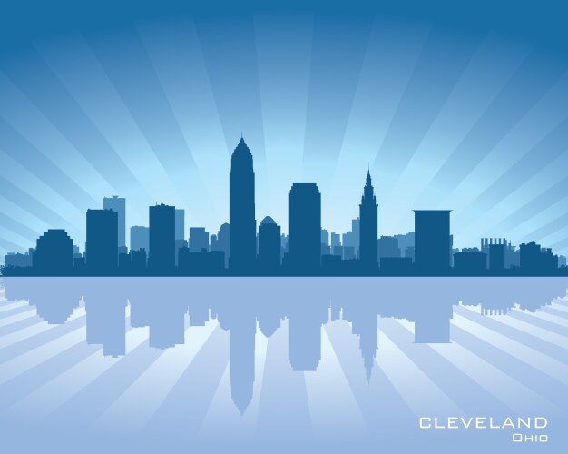 Cleveland Skyline Reflection Vector Image