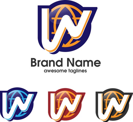 Creative letter w logo design Royalty Free Vector Image