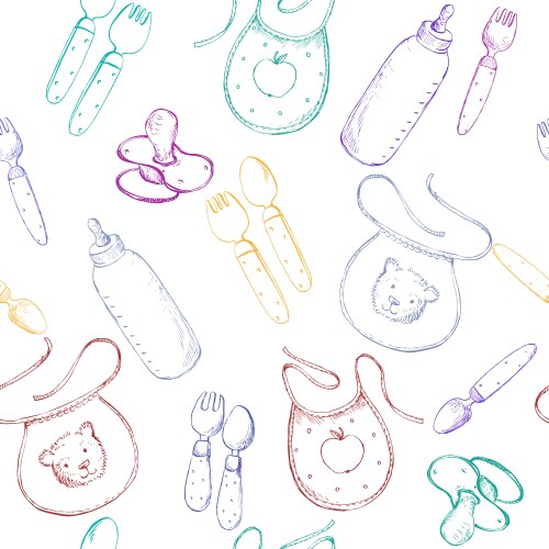 Baby toys cute cartoon set seamless pattern Vector Image