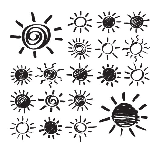 sun hand drawn by marker vector image vector image