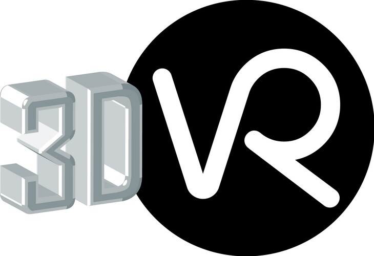 3D VR Headset Logo Vector Image