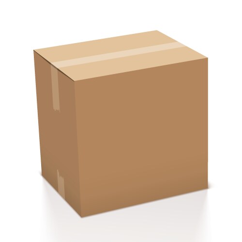 closed cardboard box taped up isolated on white vector image vector image