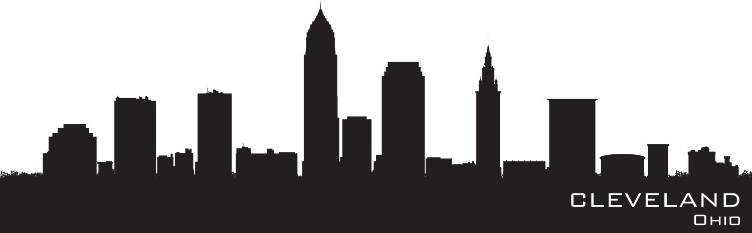 Cleveland Skyline Silhouette Vector Image