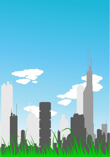 City skyline at day Royalty Free Vector Image - VectorStock