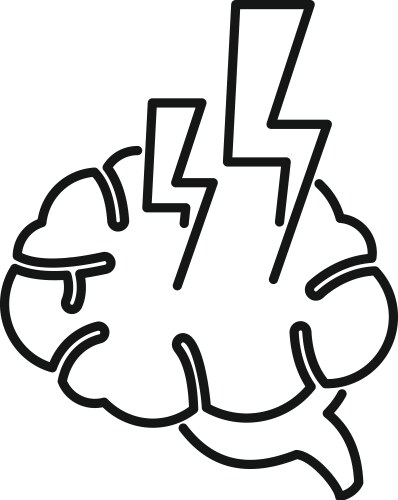 brain storming icon outline think vector