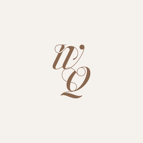 Wedding concept design ideas vh initial monogram Vector Image
