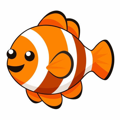Clownfish fish screams kawaii Vector Image