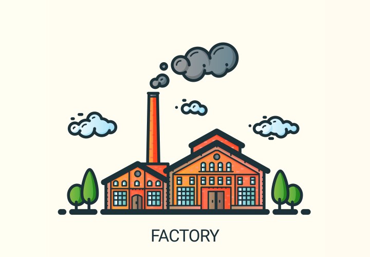 flat line factory vector