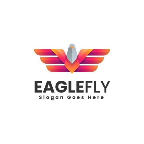 Logo eagle gradient colorful style Royalty Free Vector Image