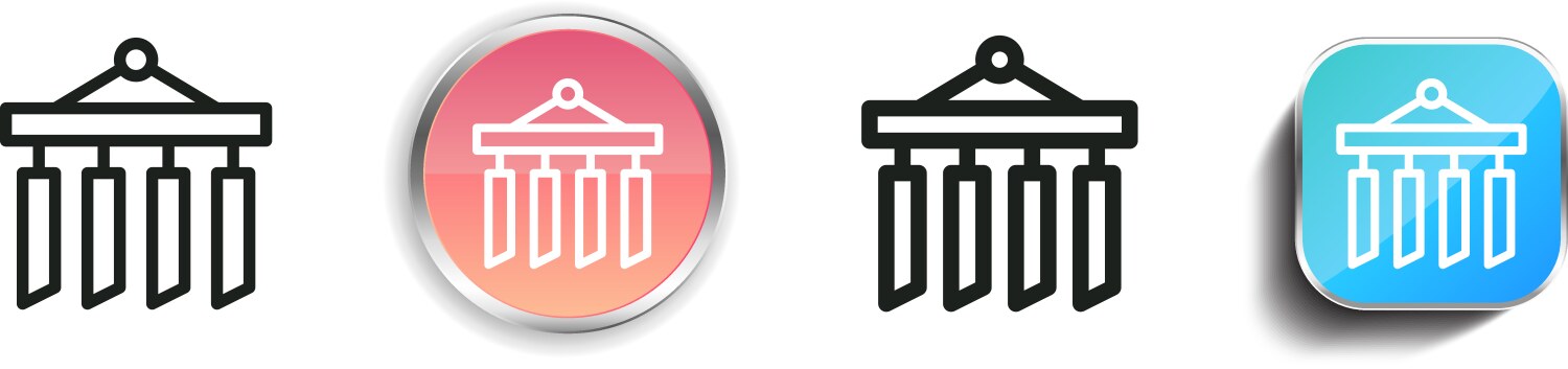 Chime icon thin linear regular and button style vector image