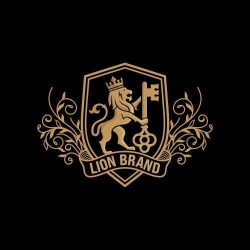 Luxury golden royal lion king logo design Vector Image