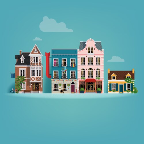 Coffee houses of the old town Royalty Free Vector Image