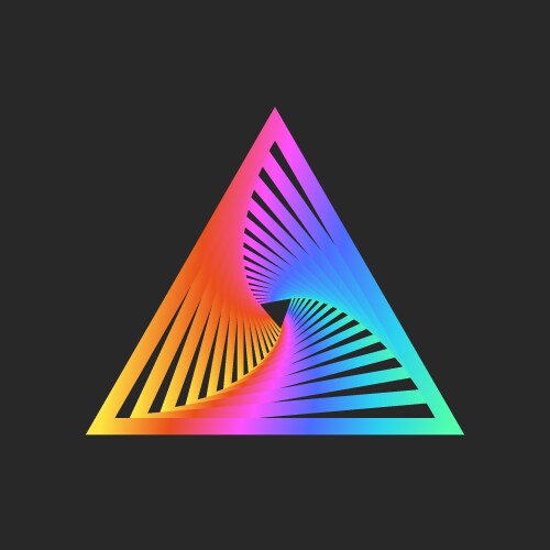 Infinity logo 3d geometric shape bright gradient Vector Image