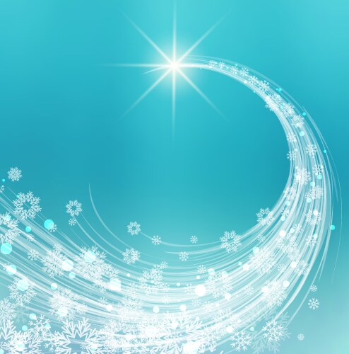 Blue christmas wave and snowflakes Royalty Free Vector Image