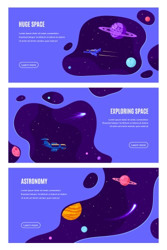 set outer space concept banner templates vector image