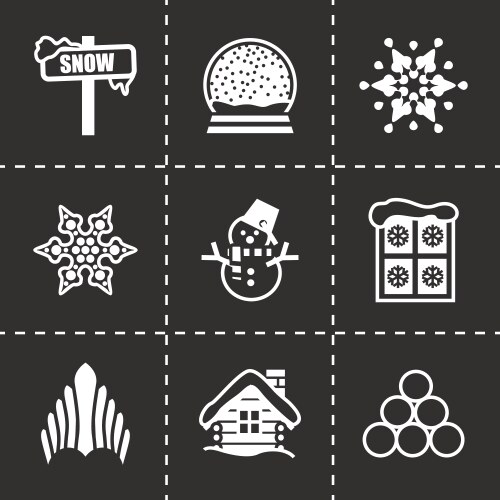 Snow icon set Royalty Free Vector Image - VectorStock