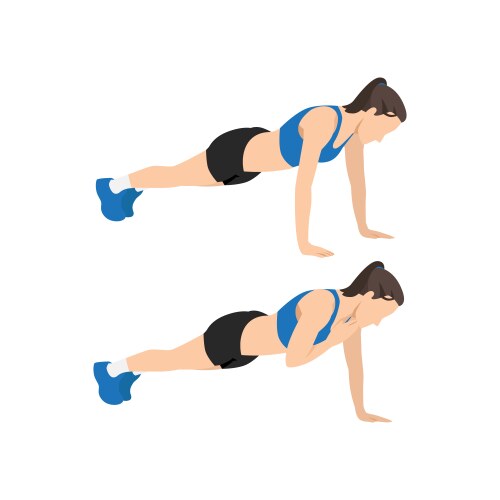 woman doing plank shoulder taps exercise vector image