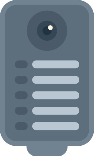 Modern intercom system with camera displaying user vector image