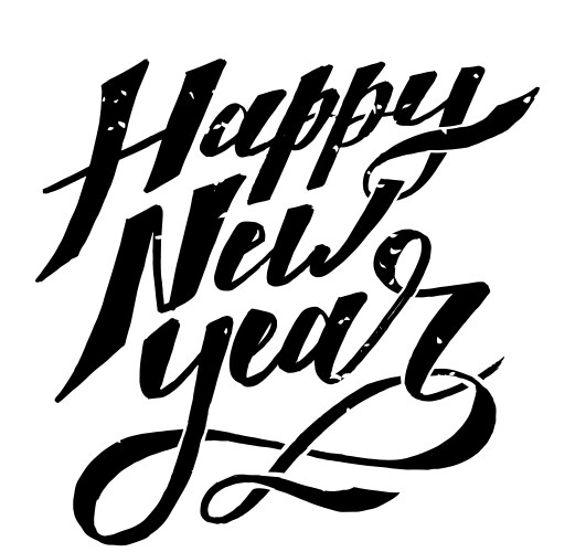 happy new year phrase lettering calligraphy brush vector image