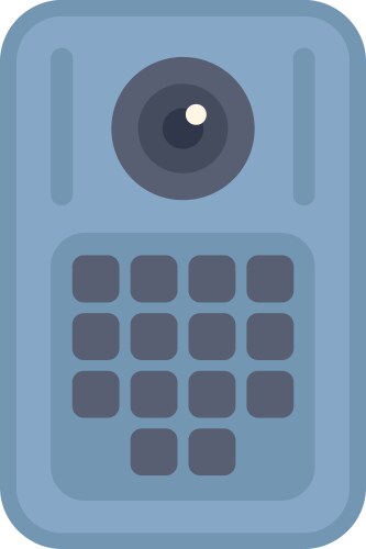Modern intercom system featuring keypad and camera vector image