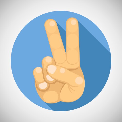 Victory peace v sign hand gesture index middle Vector Image