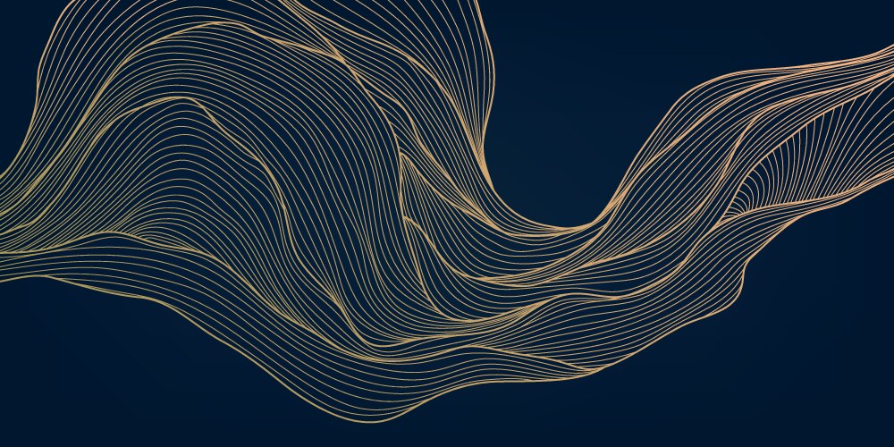 gold wave on dark background vector image