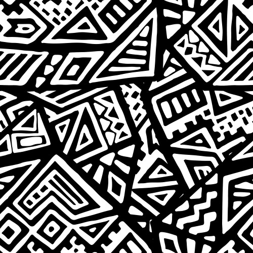 Monochrome tribal seamless texture Royalty Free Vector Image