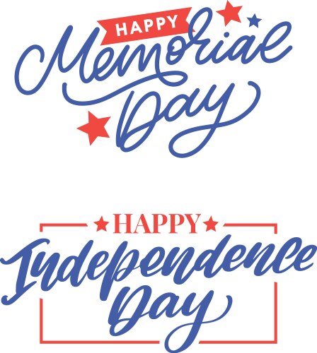 Happy memorial day - stars and stripes letter vector image