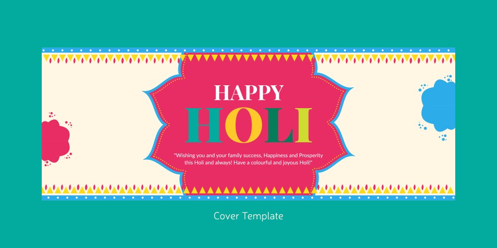 Happy holi cover page design vector image