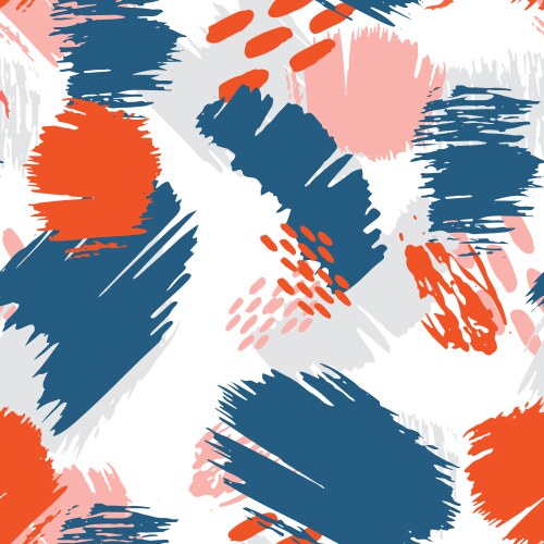 Abstract seamless pattern with brush strokes Vector Image