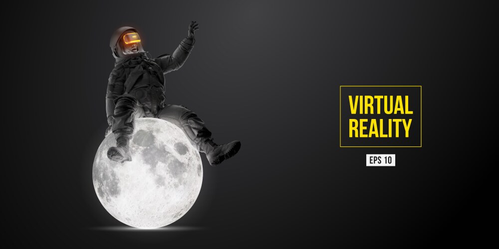 Astronaut VR Headset - Futuristic Tech Vector Image