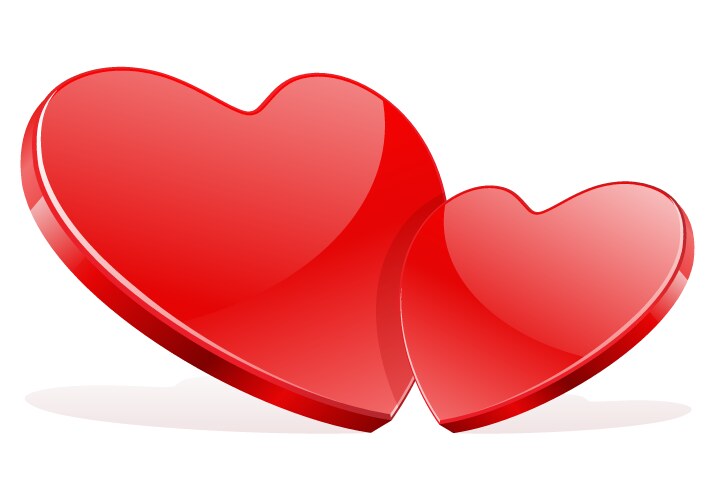 Two red heart symbol Royalty Free Vector Image