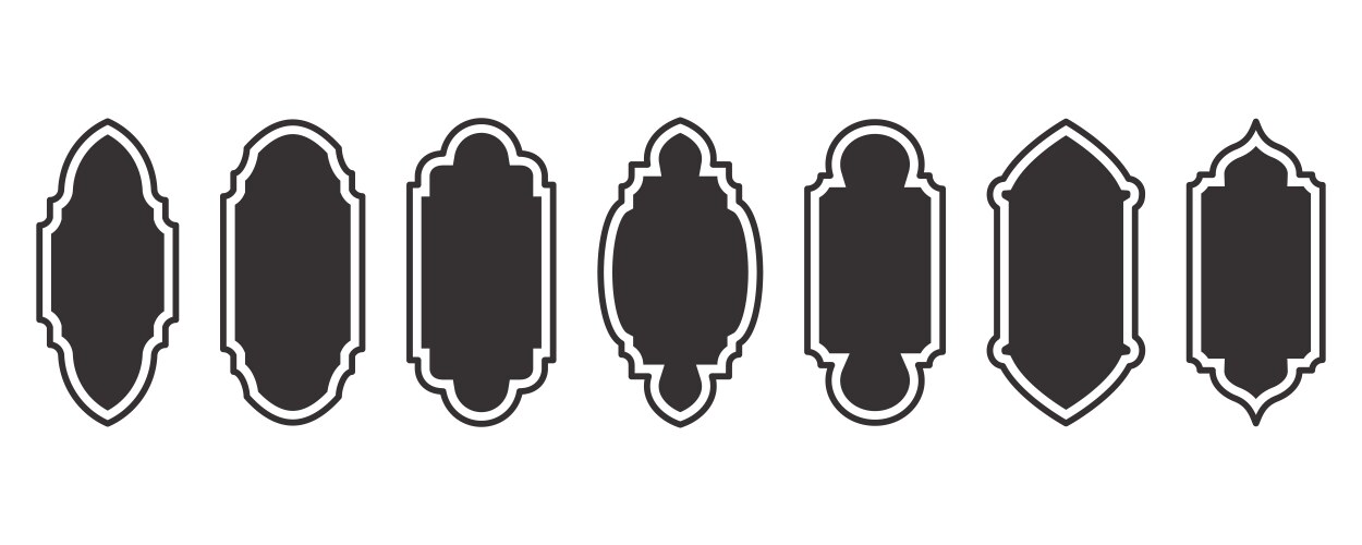 Islamic shapes ramadan window frame design Vector Image