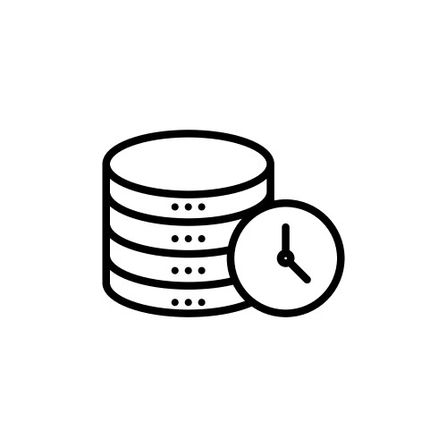 Real time data line icon isolated on white vector image