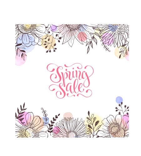 Spring Floral Greeting Card Vector Image