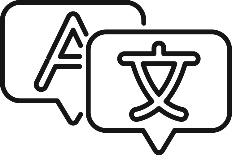 Language learning app icon showing speech bubbles Vector Image