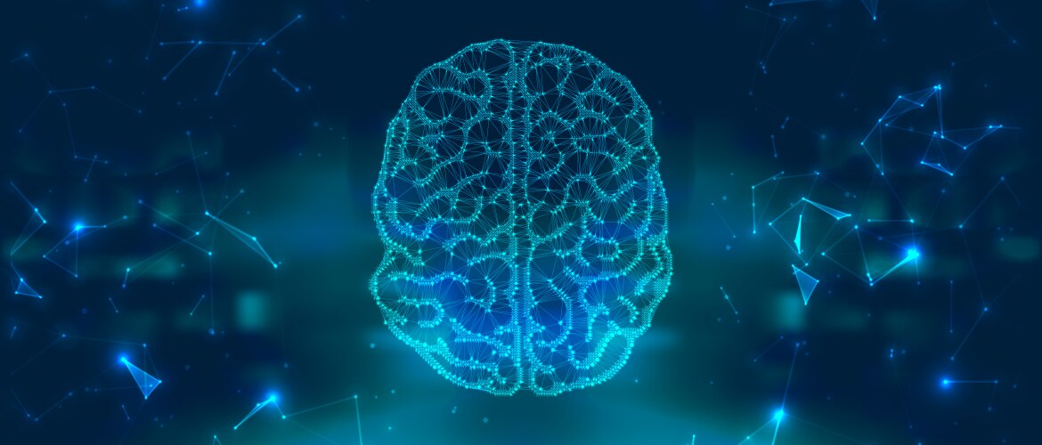 human brain visualization futuristic artificial vector image