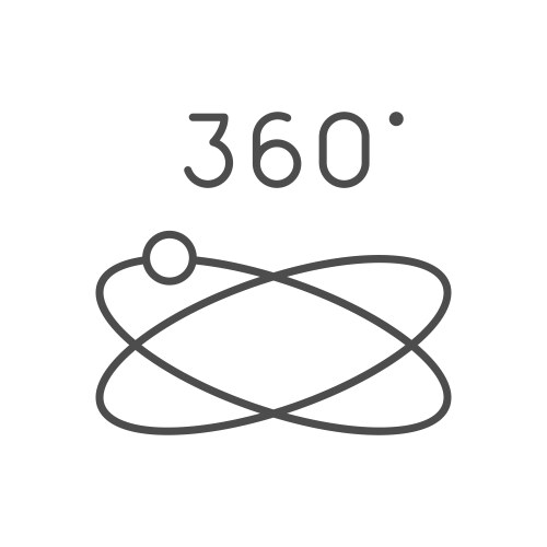 360 degrees rotation line outline icon vector image