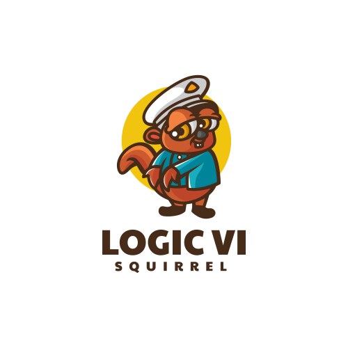 Logo logic squirrel mascot cartoon style vector image